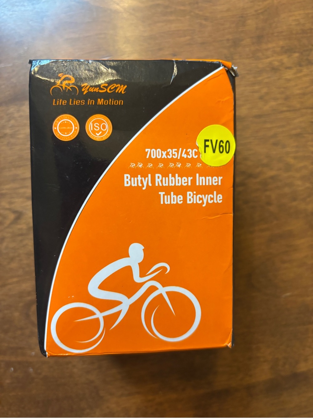 New 2 pack Butyl Rubber Inner Tube Bicycle FV60 - Orange/Black
